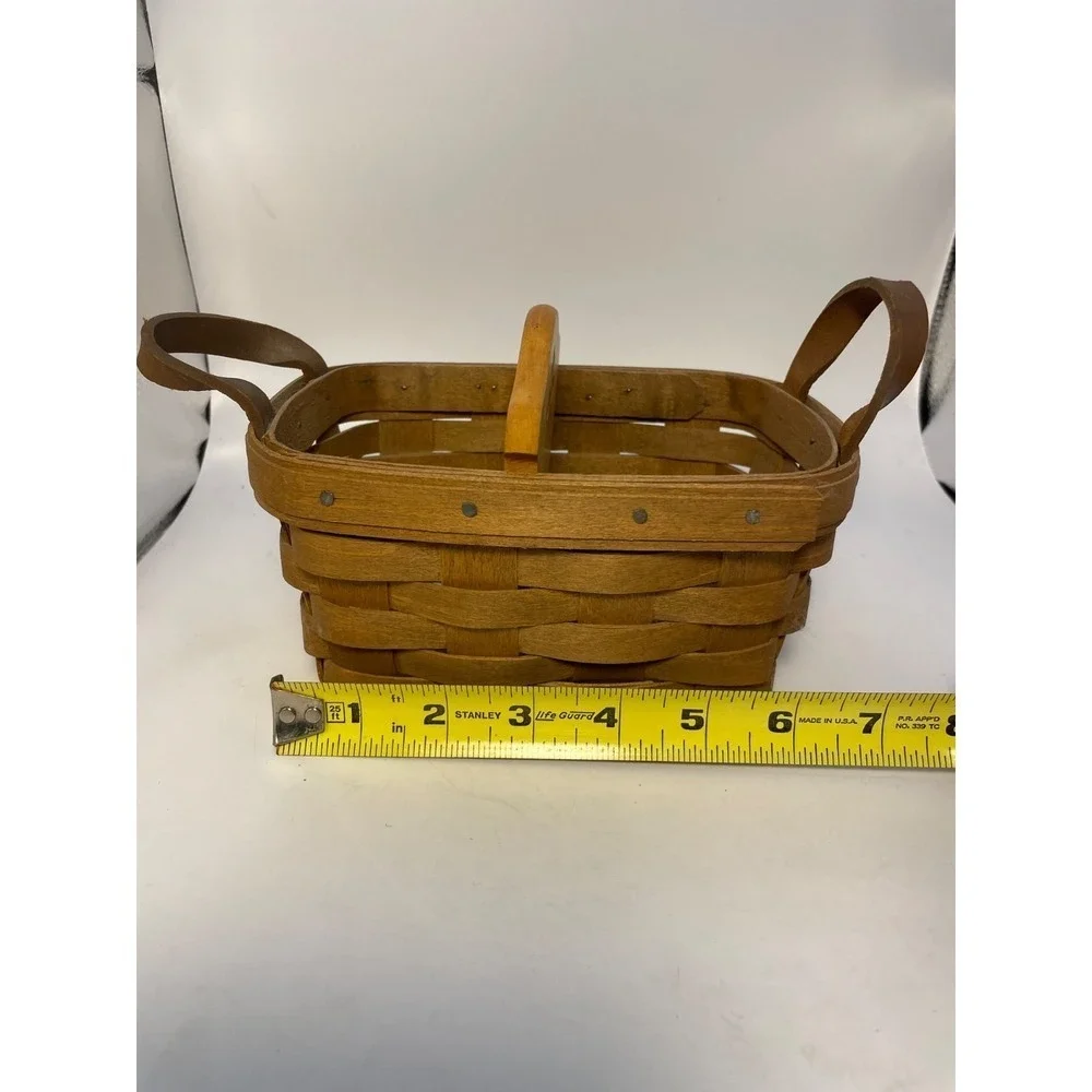 Longaberger Small Basket With Leather Handles and Divider 1995 Rectangle 7